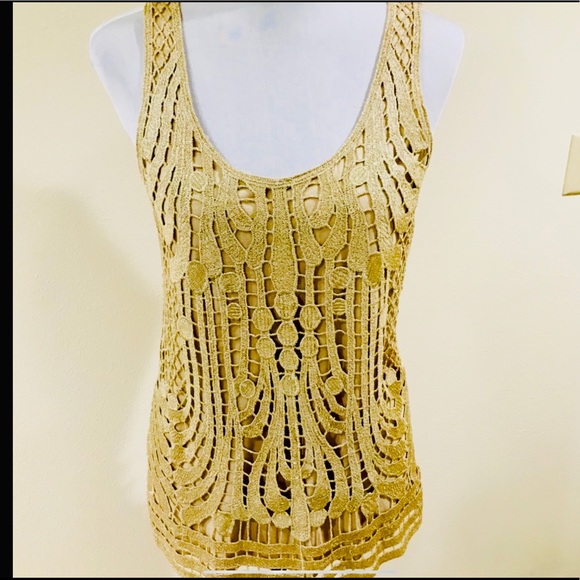 EXPRESS Crocheted metallic tank - Picture 2 of 9